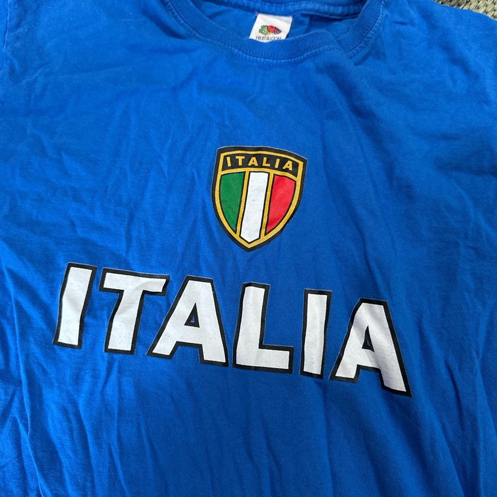 Fruit of the Loom Blue Italia Graphic Tee with Tricolor Shield